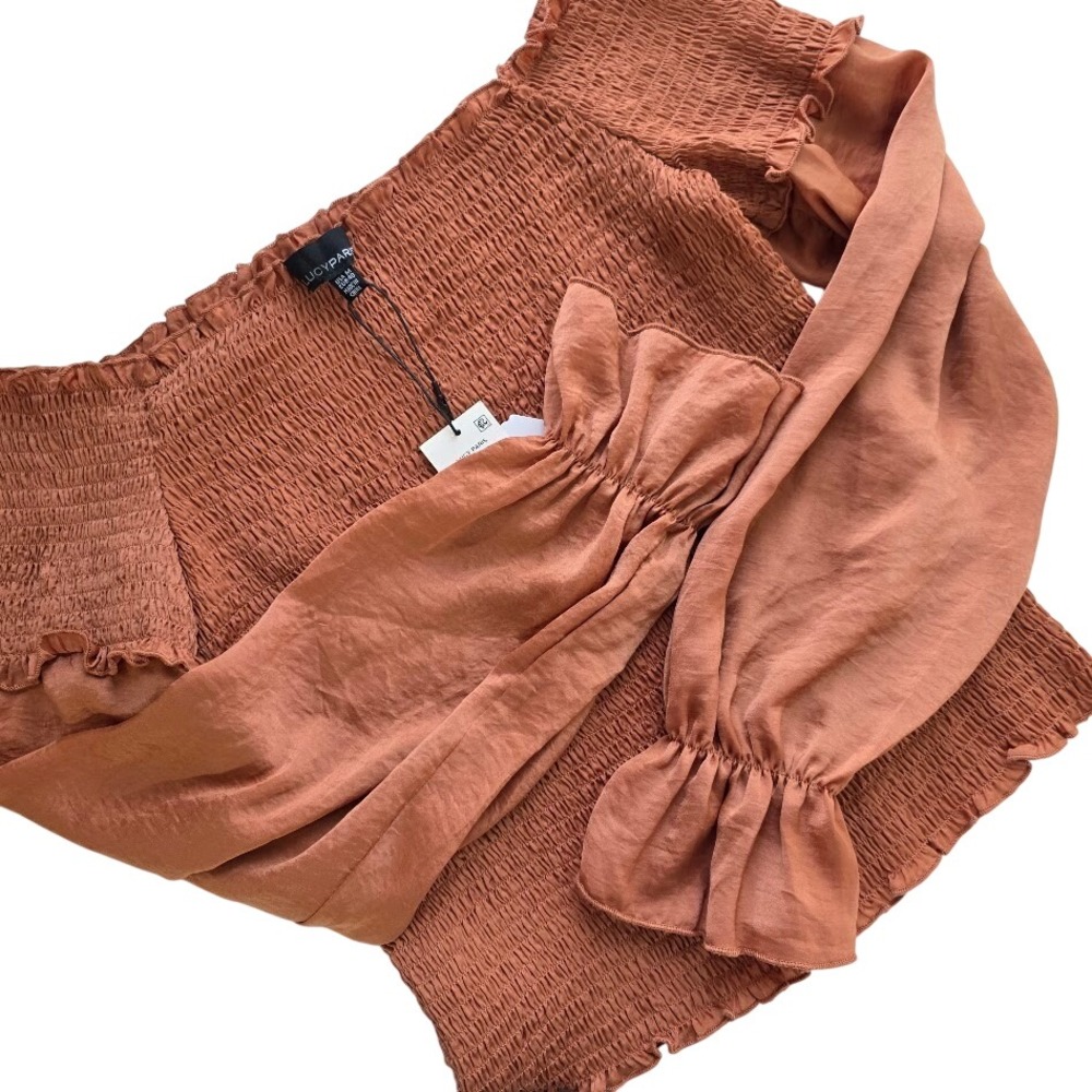 Lucy Paris Smocked Cropped‎ Top M Girlhoodcore  Boho Revival  Ruffle  Top